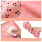 Cherry Embroidery Travel Makeup Bag – Large Capacity & Elegant Design - Image 3