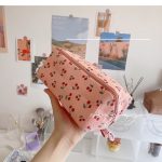Cherry Embroidery Travel Makeup Bag – Large Capacity & Elegant Design - Image 4