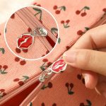 Cherry Embroidery Travel Makeup Bag – Large Capacity & Elegant Design - Image 5