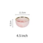 3PCS Pink Marble Ceramic Dinnerware Set – Plates and Bowl with Gold Rim - Image 6