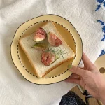 Japanese Mulanxi Cream Cartoon Ceramic Deep Plate, Yellow