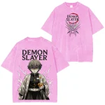 Zenitsu Agatsuma Demon Slayer Vintage Washed T-Shirt – Anime Graphic Streetwear Tee