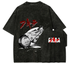 Vintage Akira Graphic T-Shirt - 90s Retro Anime Washed Grey Shirt - Japanese Manga Aesthetic Tee