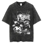 Urban Anime Streetwear Blue Lock Team Graphic Washed T-Shirt