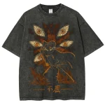 Kokushibo Demon Slayer Vintage Washed T-Shirt, Upper Moon One Anime Samurai Graphic Tee