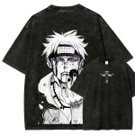 Naruto Pain Anime Vintage Washed T-Shirt Naruto Villain Anime Graphic Tee