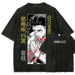 Gyomei Himejima Demon Slayer Anime Washed T-Shirt Stone Hashira Vintage Kimetsu No Yaiba Tee (Copy)