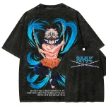 Inosuke Demon Slayer Vintage Washed T-Shirt Anime Beast Breathing Graphic Tee
