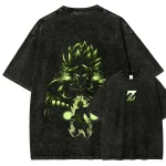 Dragon Ball Z Anime Washed T-Shirt – Saiyan Transformation Graphic Tee