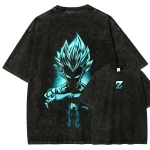 Dragon Ball Z Anime Graphic Tee – Super Saiyan Blue Power Washed T-Shirt