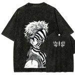 Demon Slayer Akaza Anime Washed T-Shirt – Kimetsu No Yaiba Manga Tee