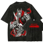 Urban Streetwear Chainsaw Man Washed Cotton T-Shirt
