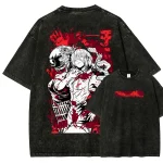 Reze Chainsaw Man Manga Anime Washed T-Shirt – Vintage Anime Shirt, 90s Anime Bootleg Style Graphic Tee
