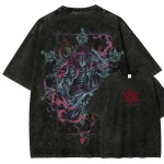 Akaza Demon Slayer Anime Washed T-Shirt – Upper Moon Three Graphic Tee