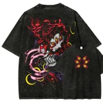 Kokushibo Demon Slayer Anime Washed T-Shirt Upper Moon One Kimetsu No Yaiba Vintage Tee