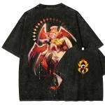 Lucifer Morningstar Hazbin Hotel Vintage Washed T-Shirt, Fallen Angel Cartoon Tee