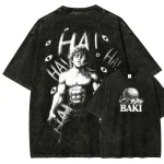 Baki Hanma Vintage Washed T-Shirt – Anime Graphic Unisex Tee