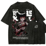 Naruto Rock Lee Anime Vintage Washed T-Shirt, Naruto Anime Ninja Graphic Tee