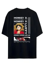 Sevbano Monkey D. Luffy One Piece Anime Printed Unisex Oversized Vintage Washed T-Shirt