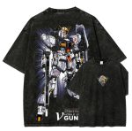 Gundam Mecha Anime Vintage Washed T-Shirt – Mobile Suit Robot Graphic Tee