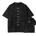 Naruto Akatsuki Cloud Anime Vintage Washed T-Shirt Minimalist Anime Graphic Tee
