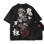 Anime Aesthetic Vintage Wash Oversized Graphic Manga Streetwear T-Shirt for Anime Fans