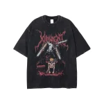 Anime Harajuku Oversized Vintage Washed Streetwear Unisex Anime Graphic T-Shirt