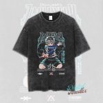 Anime Manga Vintage Style Washed T-Shirt Japanese Anime Graphic Tee