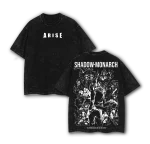 Arise Sung Jinwoo Solo Leveling Shadow Monarch Vintage Washed Oversized Anime T-Shirt Graphic Tee