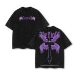 Bellion Sung Jin Woo Solo Leveling Shadow Army Vintage Washed Oversized Anime T-Shirt Graphic Tee