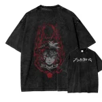 Black Clover Asta Demon Form Vintage Washed Anime Oversized Tee