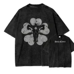 Black Clover Black Bulls Emblem Vintage Washed Anime Graphic T-Shirt
