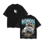 Bleach Grimmjow Jaegerjaquez Panthera Form Anime Vintage Style Washed T-Shirt Manga Graphic Tee Oversized