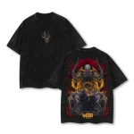 Bleach Ichigo Kurosaki Bankai Zangetsu Anime Vintage Washed T-Shirt Japanese Manga Graphic Tee Oversized