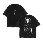 Bleach Ichigo Kurosaki Hollow Power Anime Vintage Style Washed T-Shirt Manga Graphic Tee Oversized