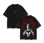 Bleach Retsu Unohana Bankai Minazuki Anime Vintage Washed T-Shirt Soul Reaper Manga Graphic Tee Oversized