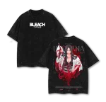 Bleach Retsu Unohana Shinigami Captain Anime Vintage Washed T-Shirt Japanese Manga Graphic Tee Oversized