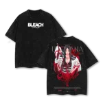Bleach Retsu Unohana Shinigami Captain Anime Vintage Washed T-Shirt Japanese Manga Graphic Tee Oversized