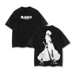 Bleach Rukia Kuchiki Anime Vintage Washed T-Shirt Japanese Manga Graphic Tee Retro 90s Oversized