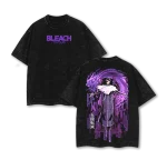 Bleach Sosuke Aizen Kyoka Suigetsu Anime Vintage Style Washed T-Shirt Manga Graphic Tee Oversized