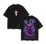 Bleach Sosuke Aizen Shinigami Captain Anime Vintage Washed T-Shirt Japanese Manga Graphic Tee Oversized