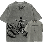 Eren Yeager Attack On Titan Vintage Washed T-Shirt – Anime Graphic Unisex Tee