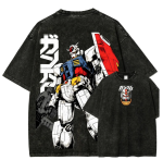 Sunrise Gundam Washed Graphic T-Shirt – Japanese Mecha Anime Unisex Tee