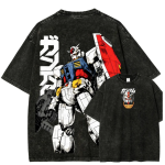 Sunrise Gundam Washed Graphic T-Shirt – Japanese Mecha Anime Unisex Tee