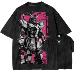 Gundam Mecha Anime Washed T-Shirt – Japanese Robot Graphic Vintage Tee