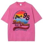 Cowboy Bebop Let's Jam Anime Vintage Washed Tee Oversize Anime Streetwear Graphic Shirt