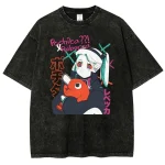 Cyberpunk Edgerunners David And Lucy Moon Scene Vintage Washed T-Shirt