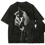 Dark Aesthetic Tokyo Ghoul Kaneki Portrait Retro Acid Wash Tee