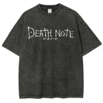 Death Note Anime Logo Vintage Washed Oversized Graphic T-Shirt