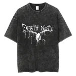 Death Note Dripping Logo Vintage Washed Anime Streetwear Tee